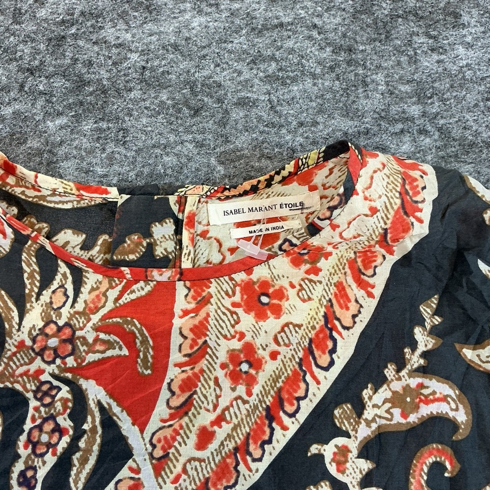 Isabel Marant Etoile Paisley Back Zip Up Full Length Floral Patterned Top - Picture 4 of 4